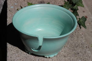 I can't believe how smooth this glaze is, for a matt glaze it just begs to be touched. Although it is once again one glaze covering this bowl, it also pools nicely and gathers in spots to give it depth of color. 