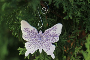 Butterfly Queen Anne's Lace Christmas Ornament