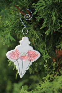 Red Queen Anne's Lace Ornament Shaped Christmas Tree Ornament